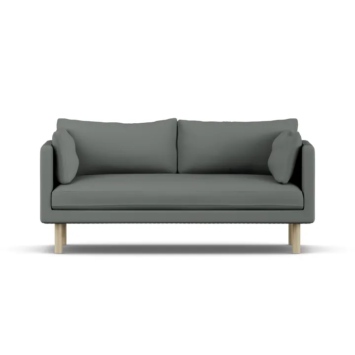 Linnevik sofa - Caleido Grey 1240-white-oiled oak, 2-seater, without skirt - 1898