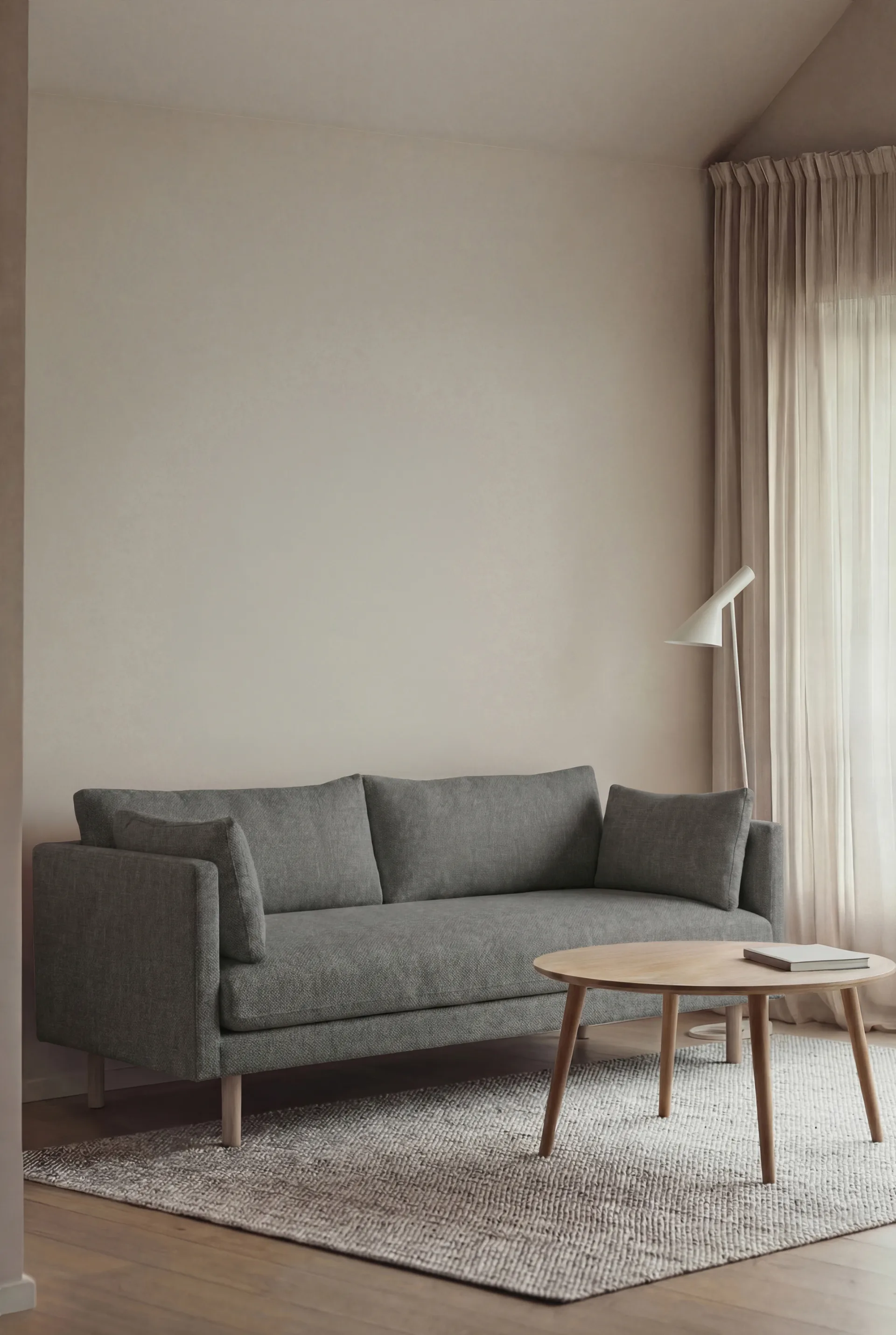 Linnevik sofa, Caleido Grey 1240-white-oiled oak, 2-seater 1898