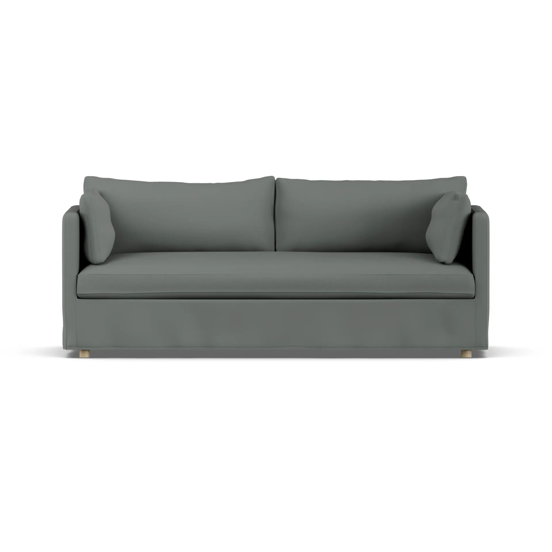 Linnevik sofa, Caleido Grey 1240-white-oiled oak, 3-seater, with skirt 1898