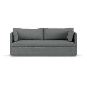 Linnevik sofa - Caleido Grey 1240-white-oiled oak, 3-seater, with skirt - 1898