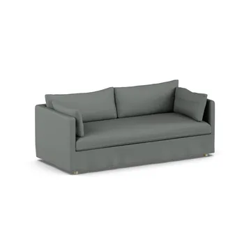 Linnevik sofa - Caleido Grey 1240-white-oiled oak, 3-seater, with skirt - 1898