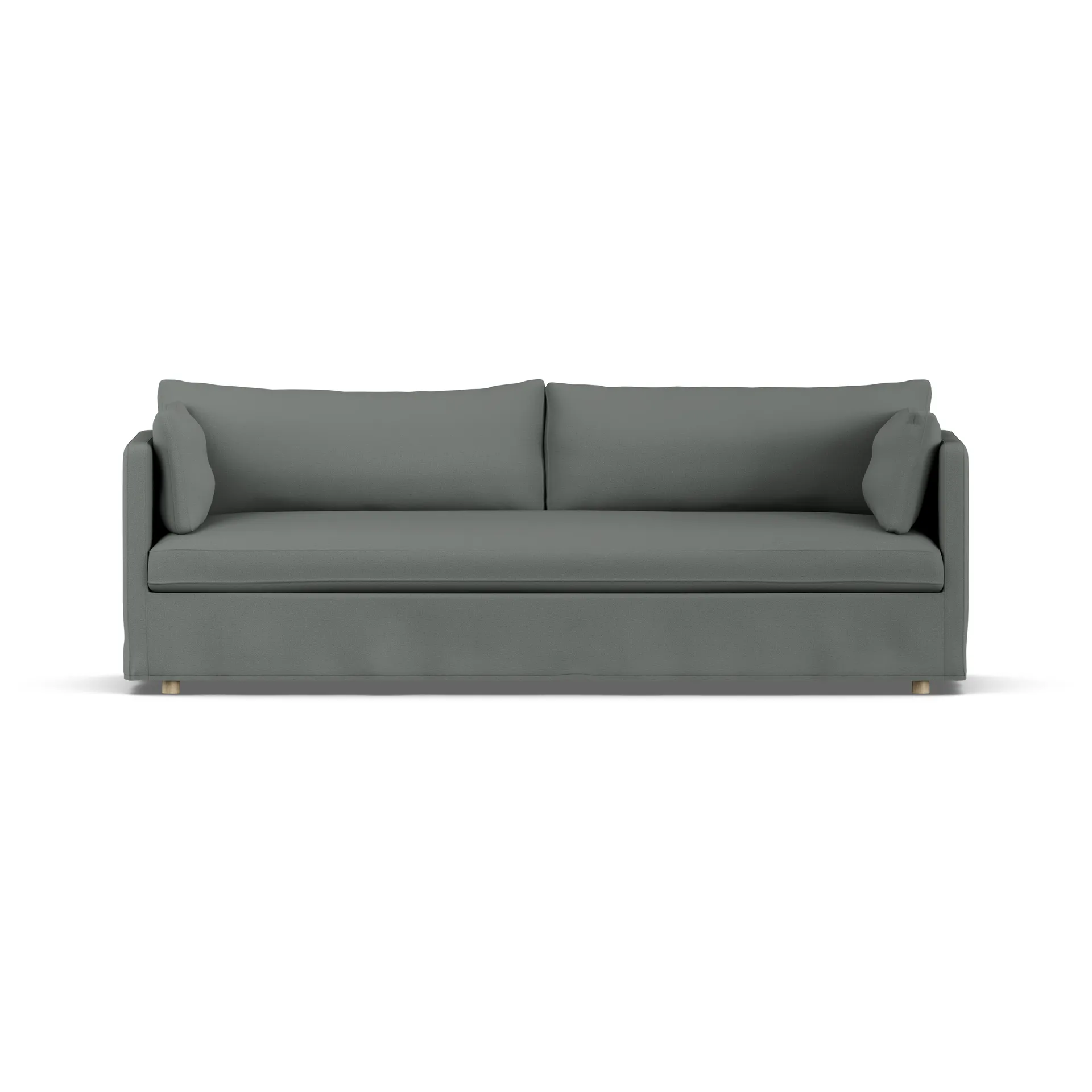 Linnevik sofa, Caleido grey 1240-white-oiled oak, 4-seater, with skirt 1898