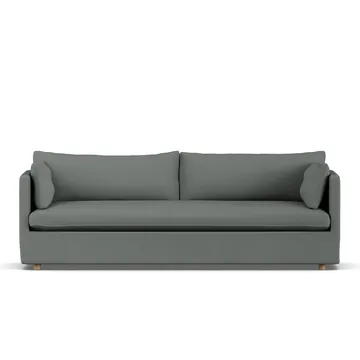 Linnevik sofa - Caleido grey 1240-white-oiled oak, 4-seater, with skirt - 1898