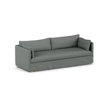 Linnevik sofa - Caleido grey 1240-white-oiled oak, 4-seater, with skirt - 1898