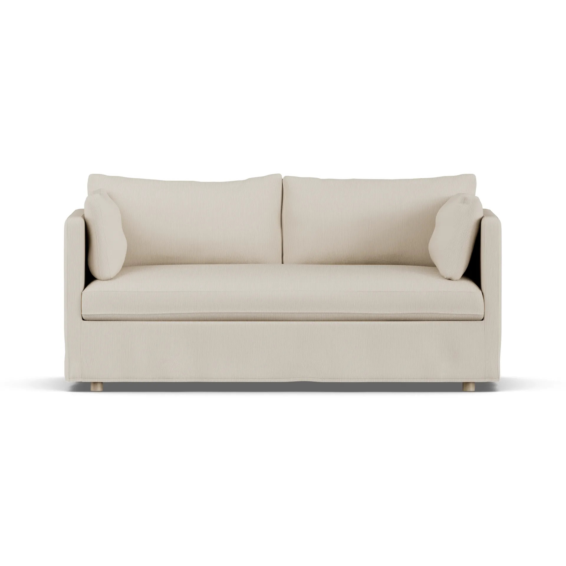 Linnevik sofa, Jump Beige 1956-white-oiled oak, 2-seater, with skirt 1898