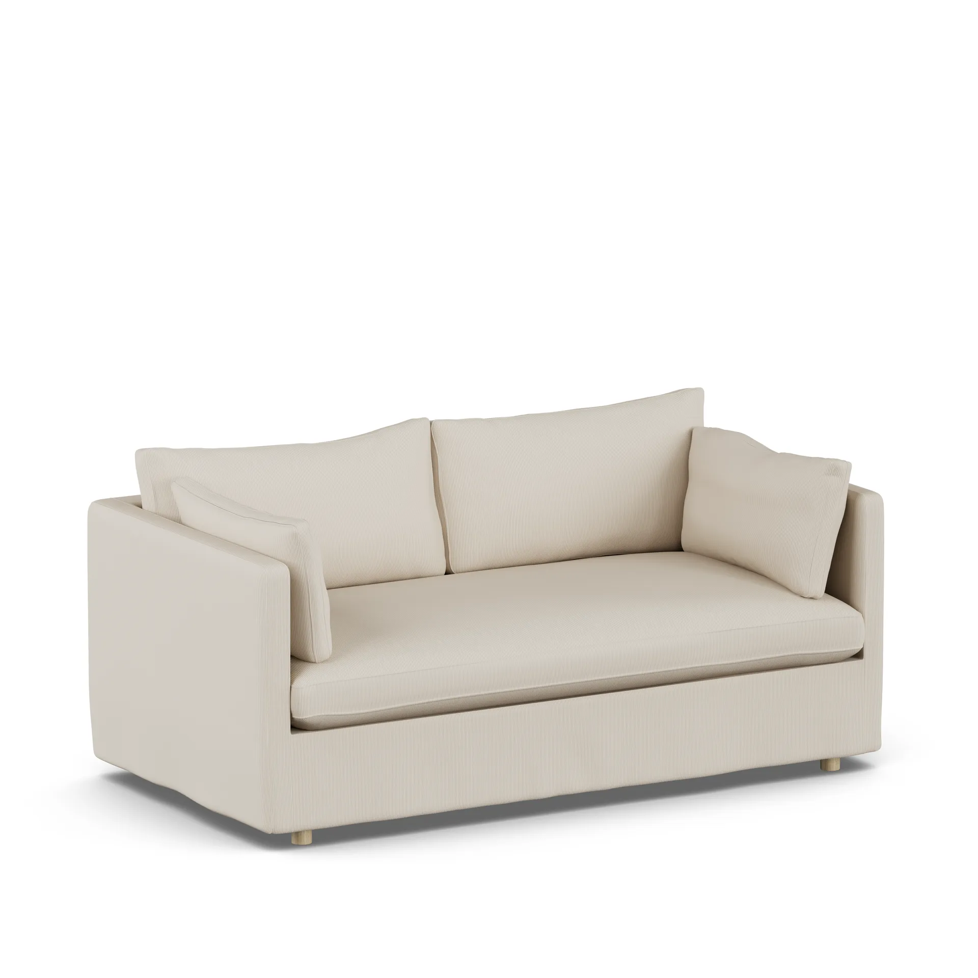 Linnevik sofa, Jump Beige 1956-white-oiled oak, 2-seater, with skirt 1898