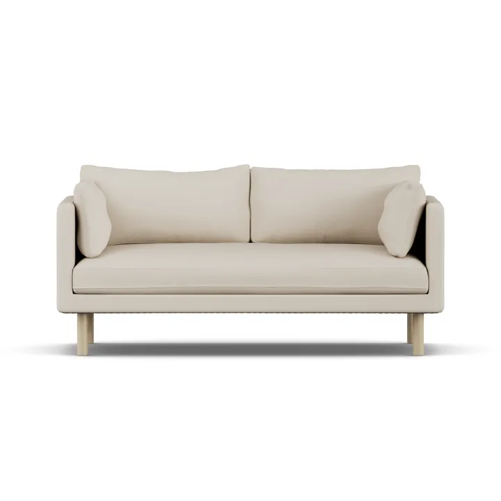 Linnevik sofa - Jump Beige 1956-white-oiled oak, 2-seater, without skirt - 1898