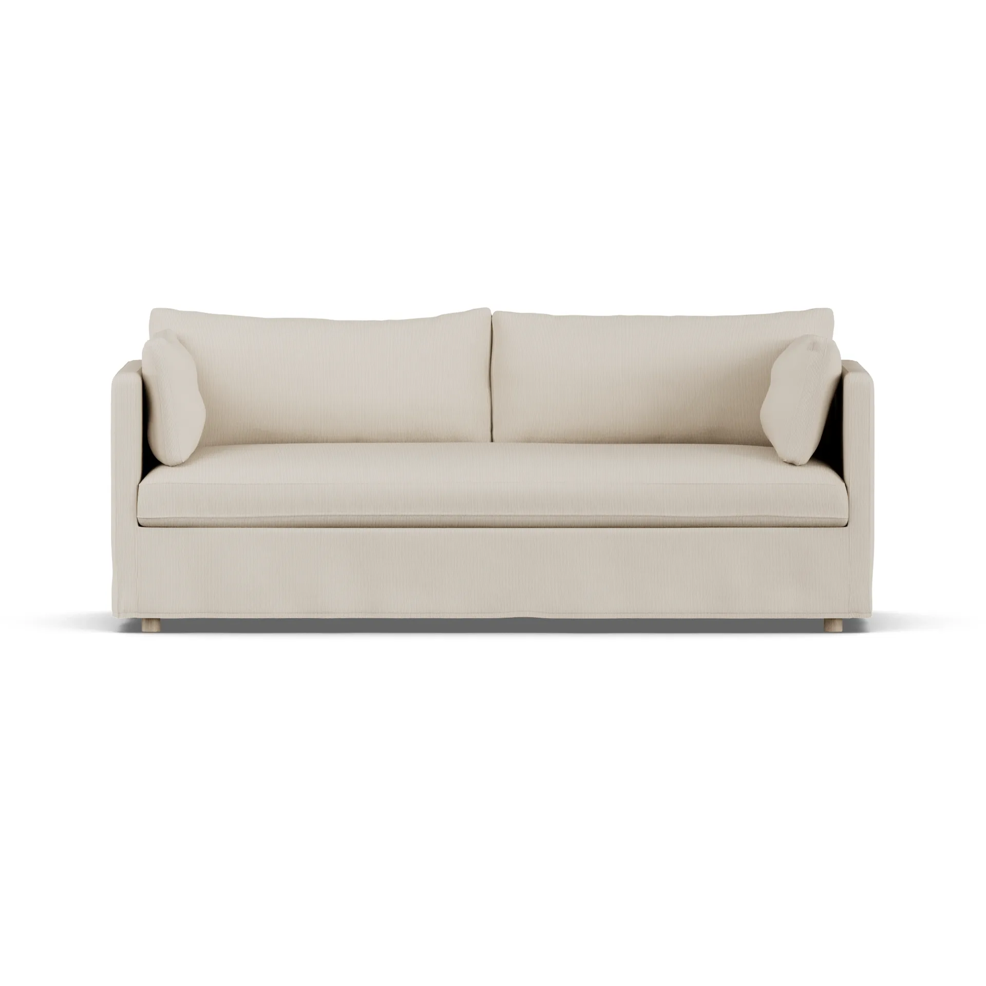 Linnevik sofa, Jump Beige 1956-white-oiled oak, 3-seater, with skirt 1898