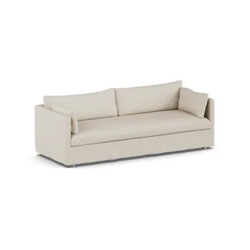 Linnevik sofa - Jump Beige 1956-white-oiled oak, 4-seater, with skirt - 1898