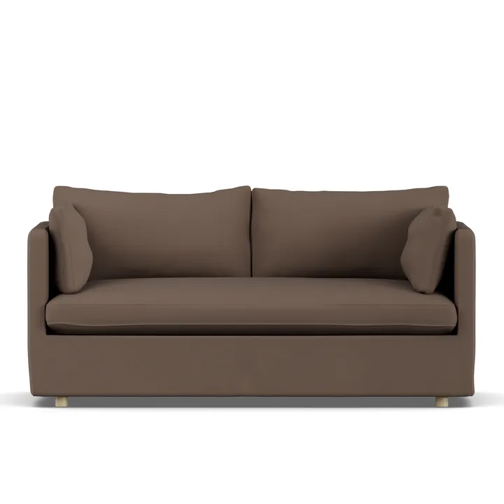 Linnevik sofa - Jump brown 1955-white-oiled oak, 2-seater, with skirt - 1898