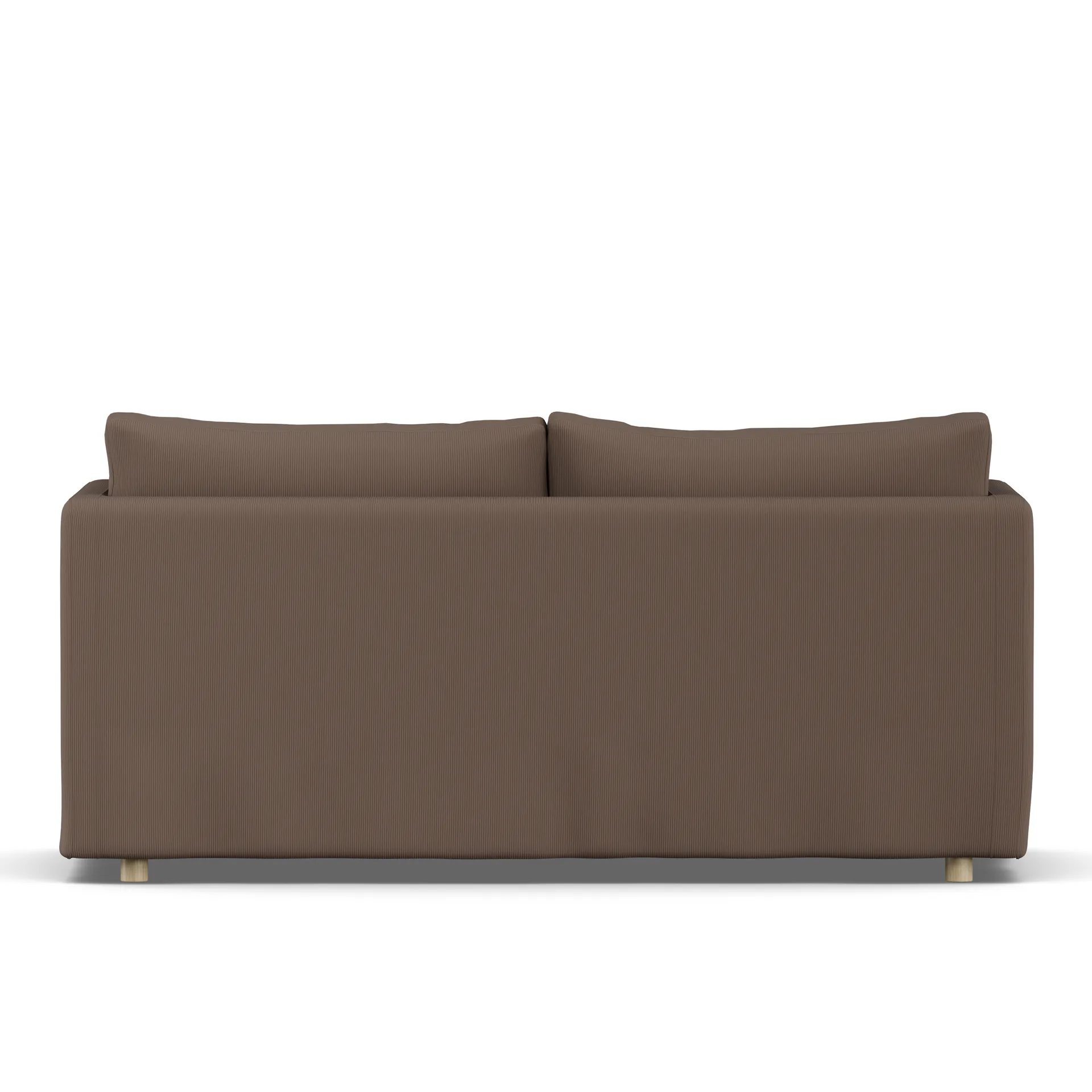 Linnevik sofa, Jump brown 1955-white-oiled oak, 2-seater, with skirt 1898