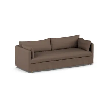 Linnevik sofa - Jump brown 1955-white-oiled oak, 4-seater, with skirt - 1898