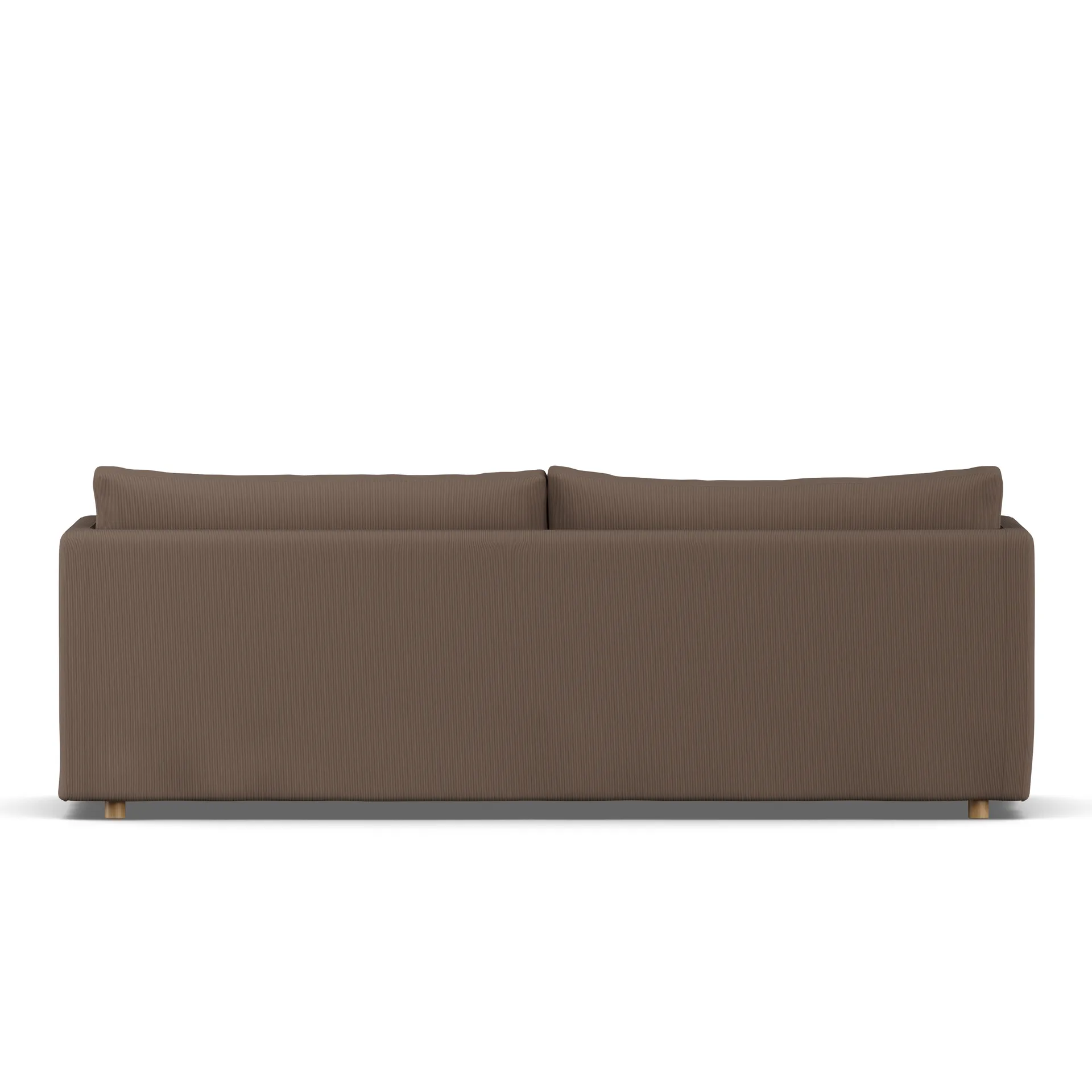 Linnevik sofa, Jump brown 1955-white-oiled oak, 4-seater, with skirt 1898