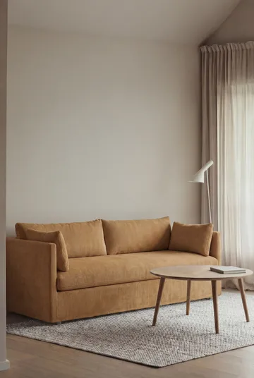 Linnevik sofa - Jump Honey 1959-white-oiled oak, 3-seater, with skirt - 1898