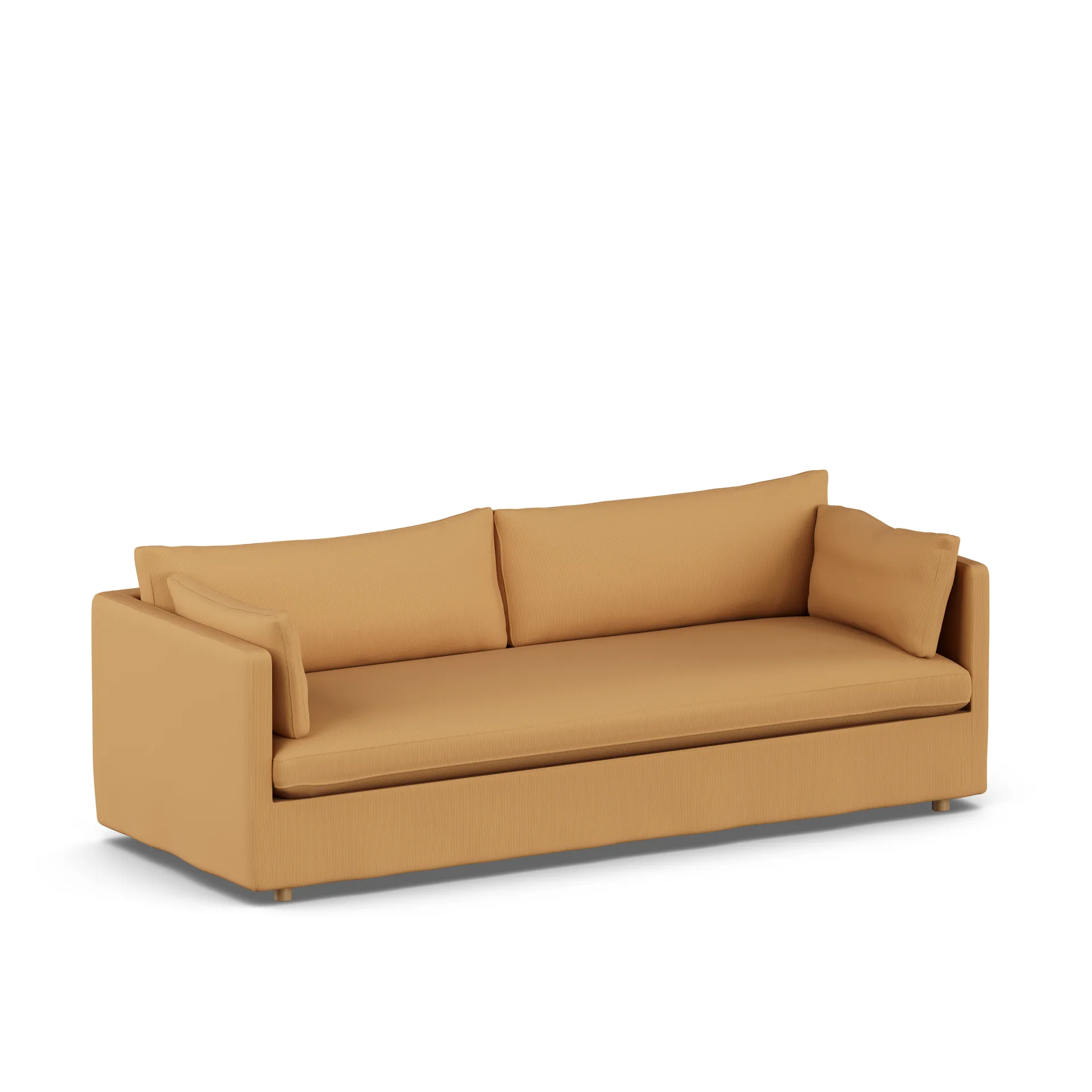 Linnevik sofa, Jump honey 1959-white-oiled oak, 4-seater, with skirt 1898