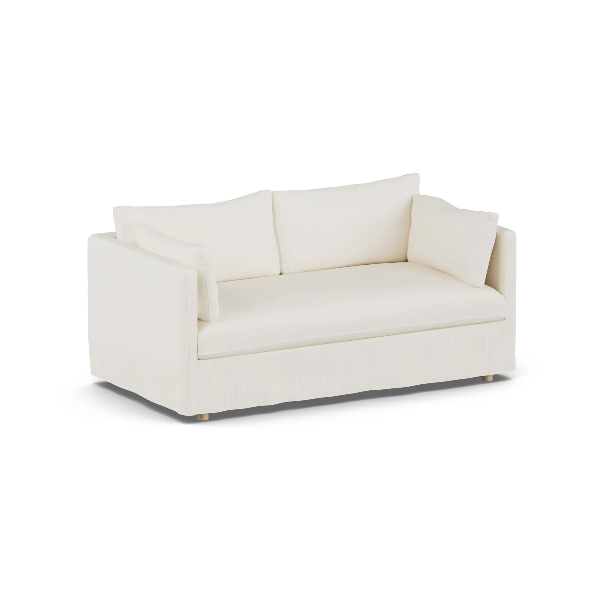 Linnevik sofa, Jump off white 1954-white-oiled oak, 2-seater, with skirt 1898