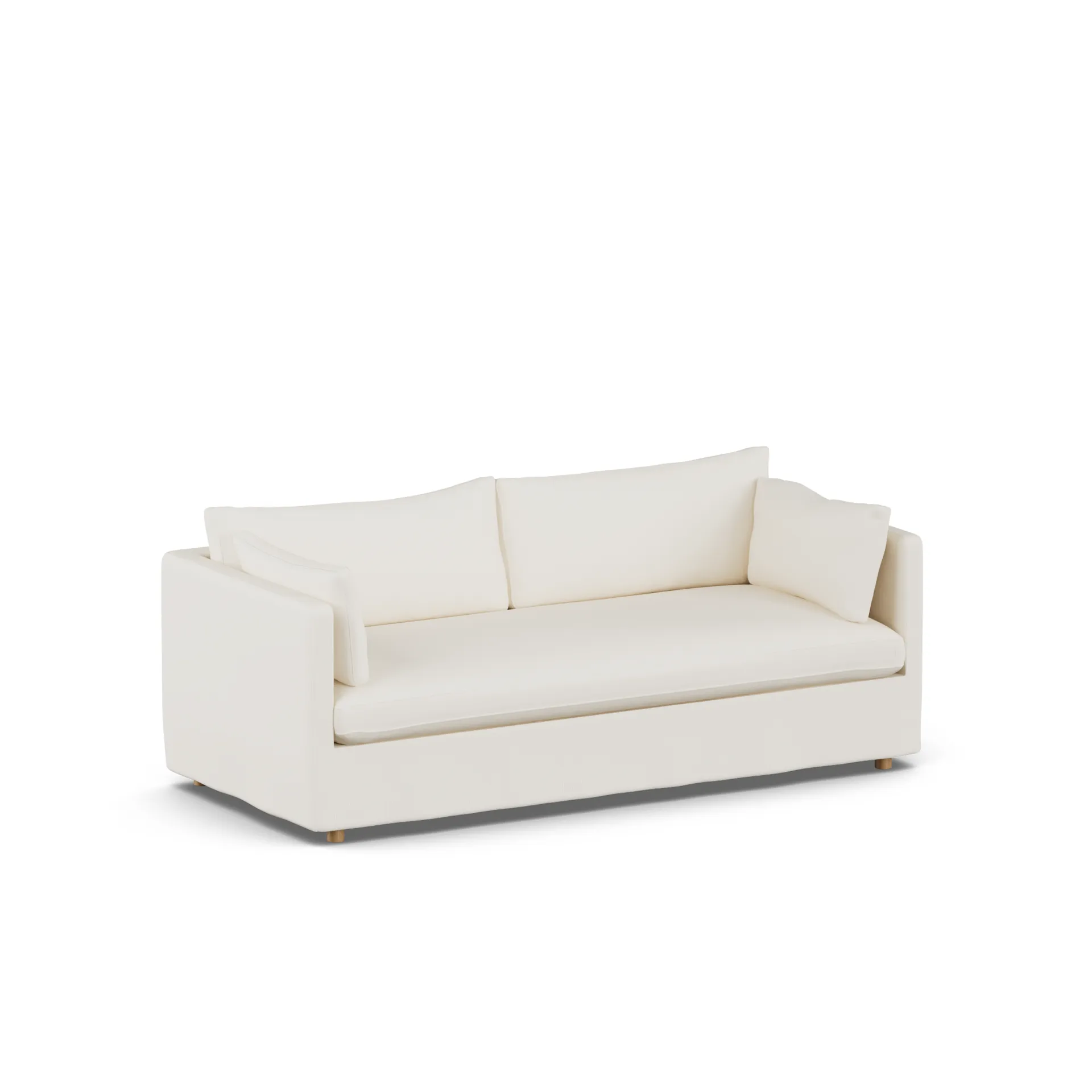 Linnevik sofa, Jump off white 1954-white-oiled oak, 3-seater, with skirt 1898