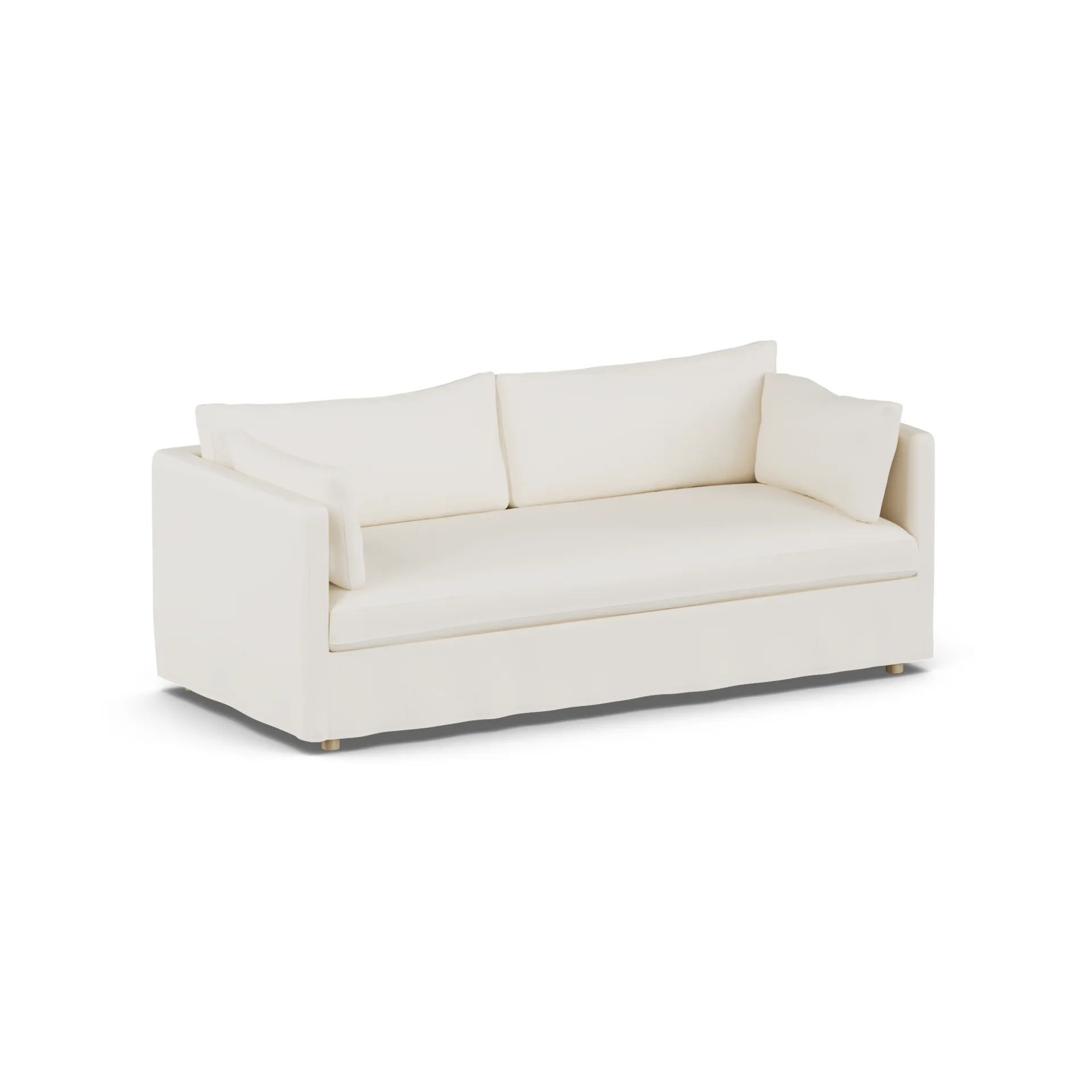 Linnevik sofa, Jump off white 1954-white-oiled oak, 3-seater, with skirt 1898