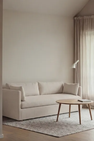 Linnevik sofa - Jump off white 1954-white-oiled oak, 3-seater, with skirt - 1898