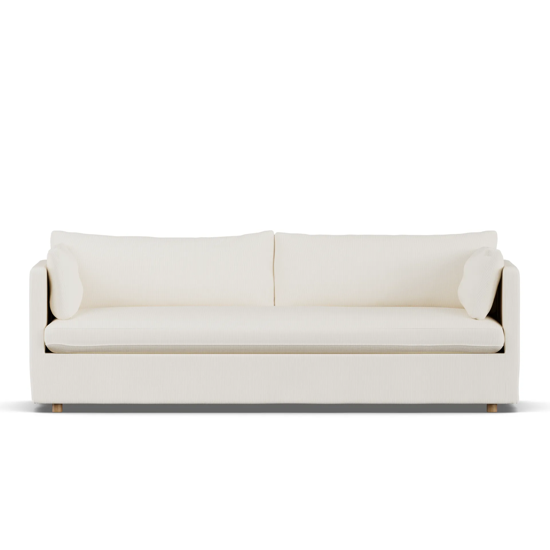 Linnevik sofa, Jump off white 1954-white-oiled oak, 4-seater, with skirt 1898
