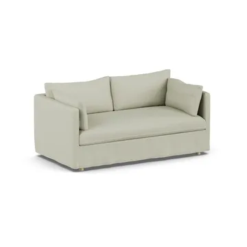 Linnevik sofa - Luiza Beige 3981-white-oiled oak, 2-seater, with skirt - 1898