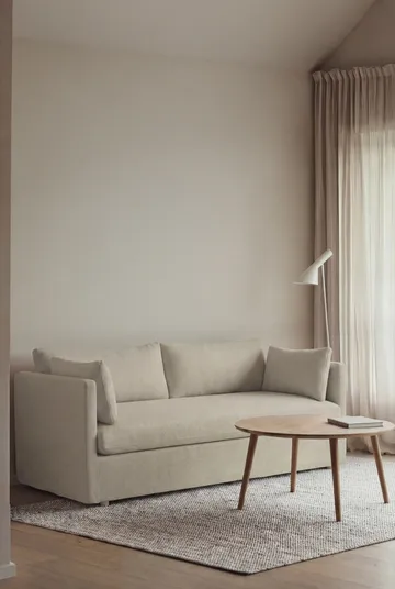 Linnevik sofa - Luiza Beige 3981-white-oiled oak, 2-seater, with skirt - 1898
