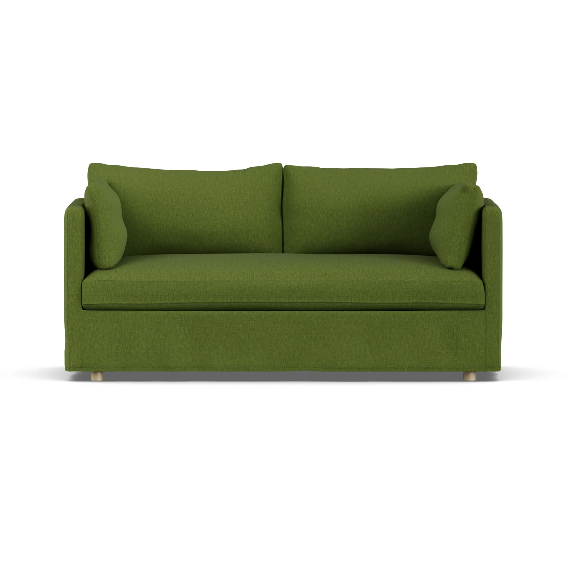 Linnevik sofa, Luiza Green 3975-white-oiled oak, 2-seater, with skirt 1898