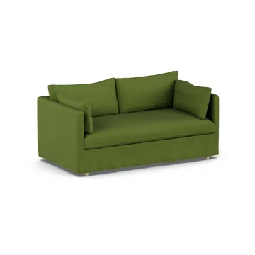 Linnevik sofa - Luiza Green 3975-white-oiled oak, 2-seater, with skirt - 1898