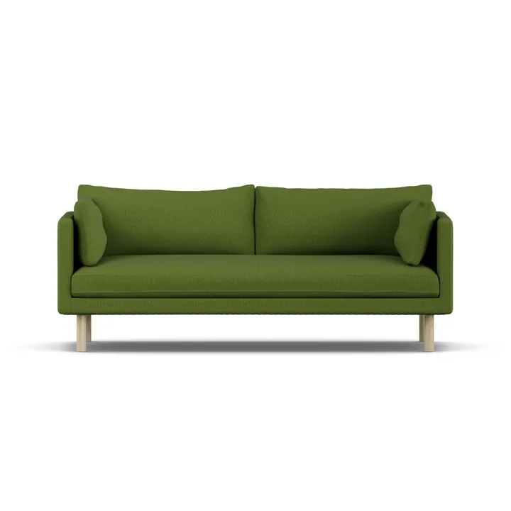 Linnevik sofa - Luiza Green 3975-white-oiled oak, 3-seater, without skirt - 1898