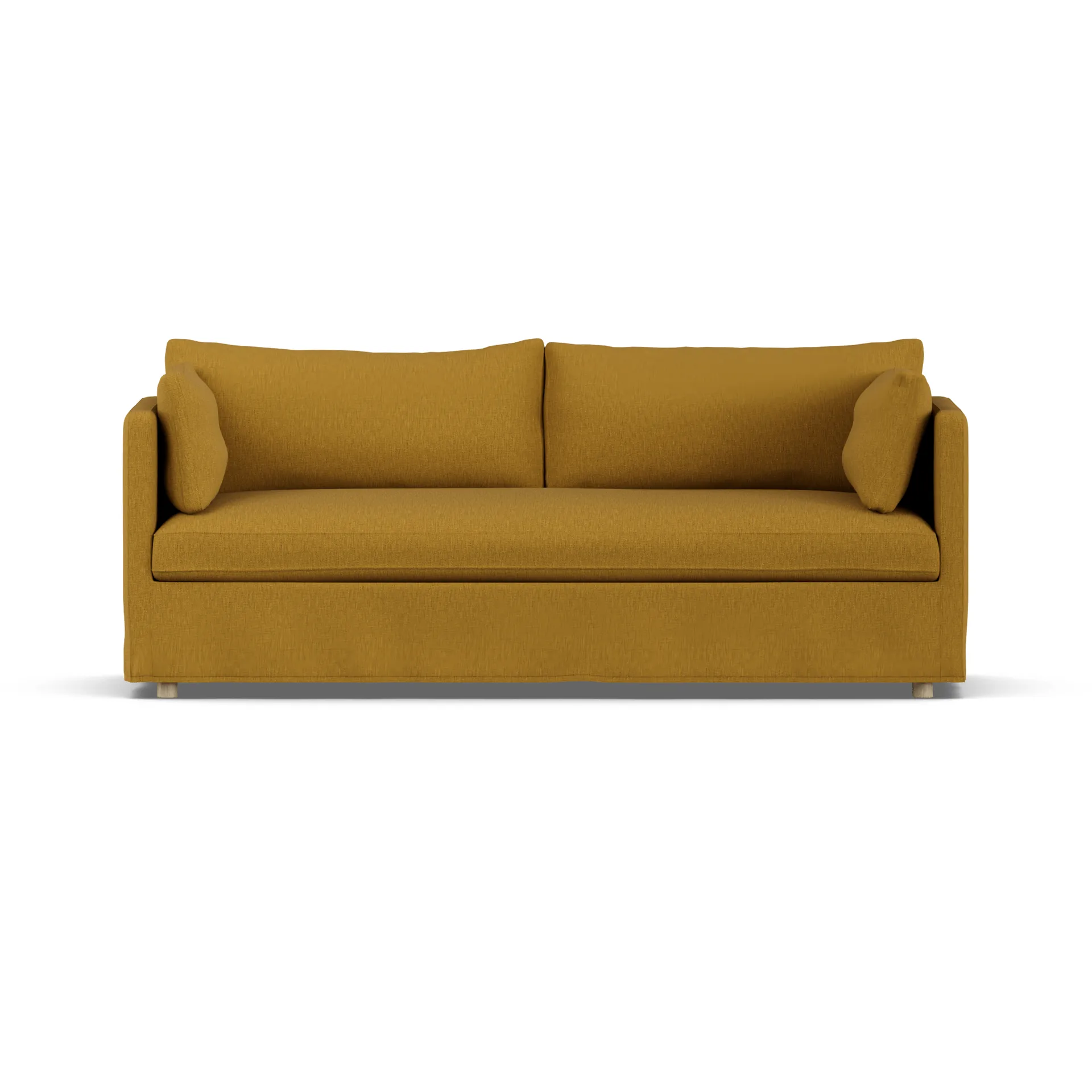 Linnevik sofa, Luiza Mustard 3972-white-oiled oak, 3-seater, with skirt 1898