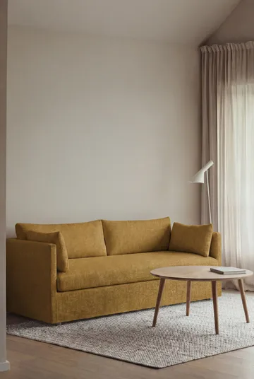 Linnevik sofa - Luiza Mustard 3972-white-oiled oak, 3-seater, with skirt - 1898