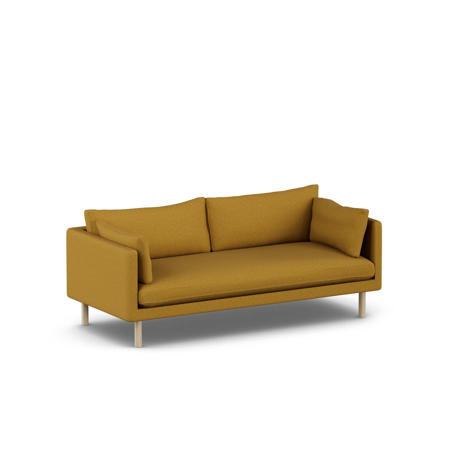 Linnevik sofa, Luiza Mustard 3972-white-oiled oak, 3-seater 1898