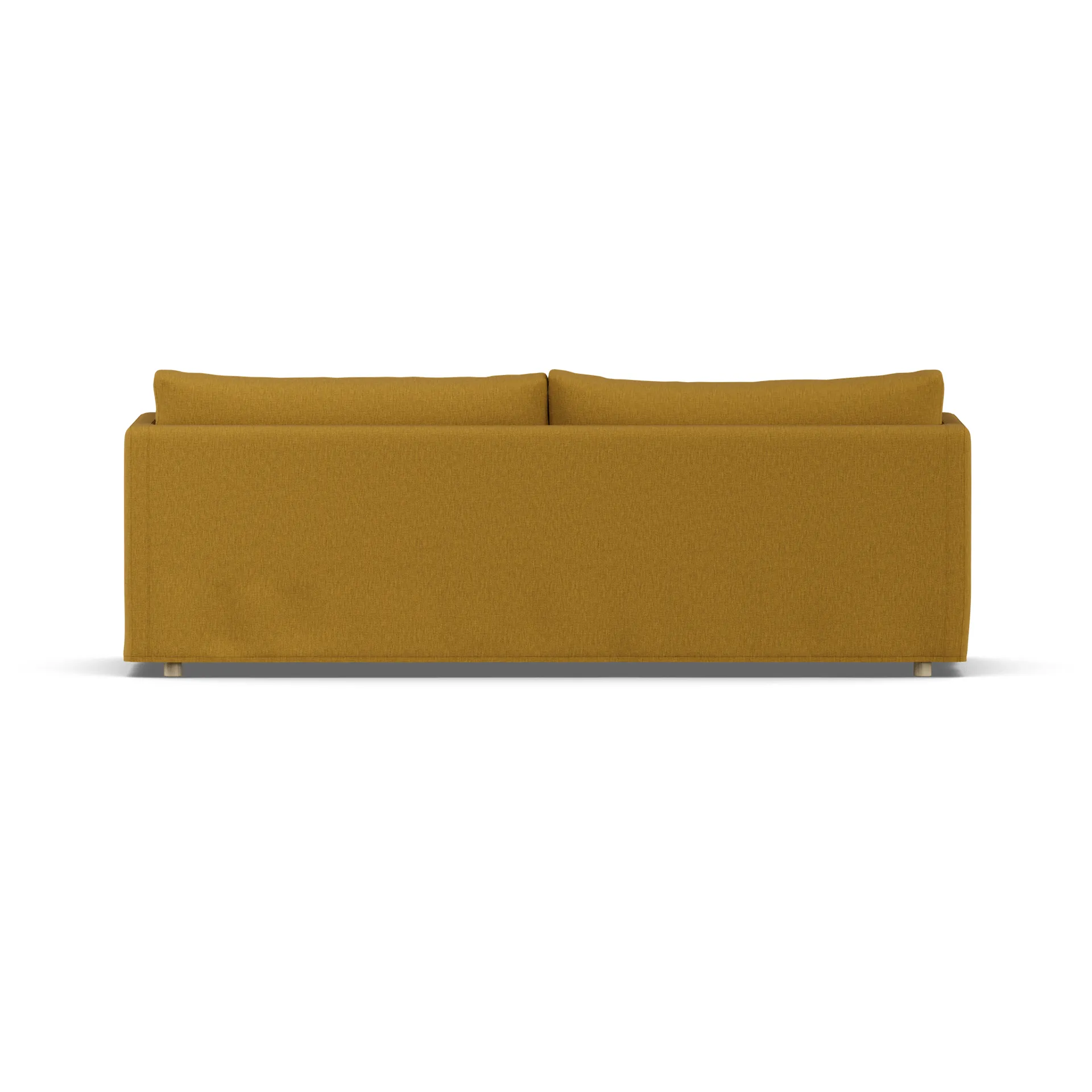 Linnevik sofa, Luiza Mustard 3972-white-oiled oak, 4-seater, with skirt 1898