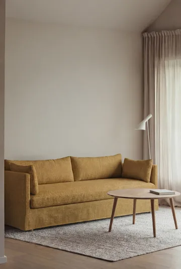 Linnevik sofa - Luiza Mustard 3972-white-oiled oak, 4-seater, with skirt - 1898