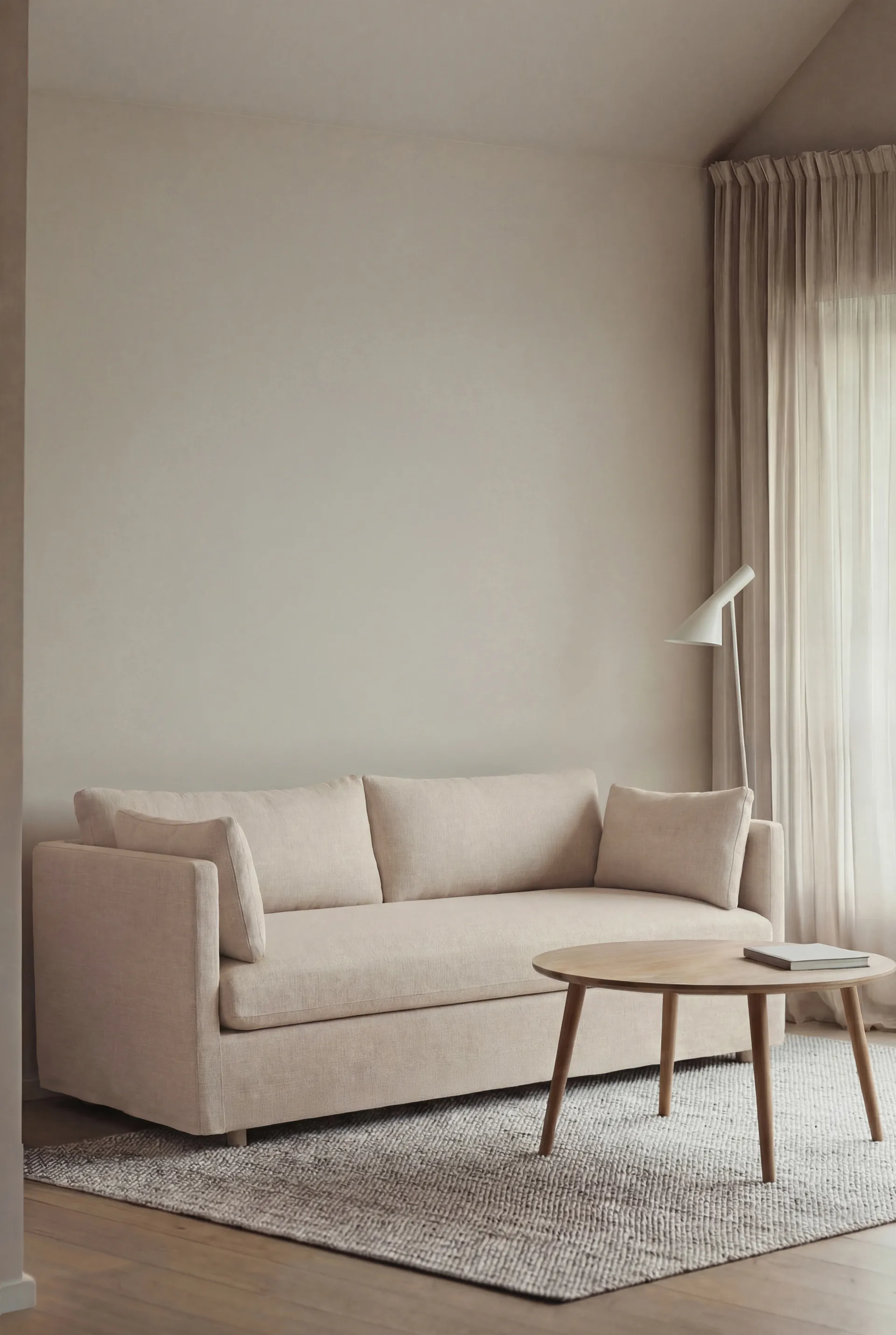 Linnevik sofa, Oslo Nature 1540-white-oiled oak, 2-seater, with skirt 1898