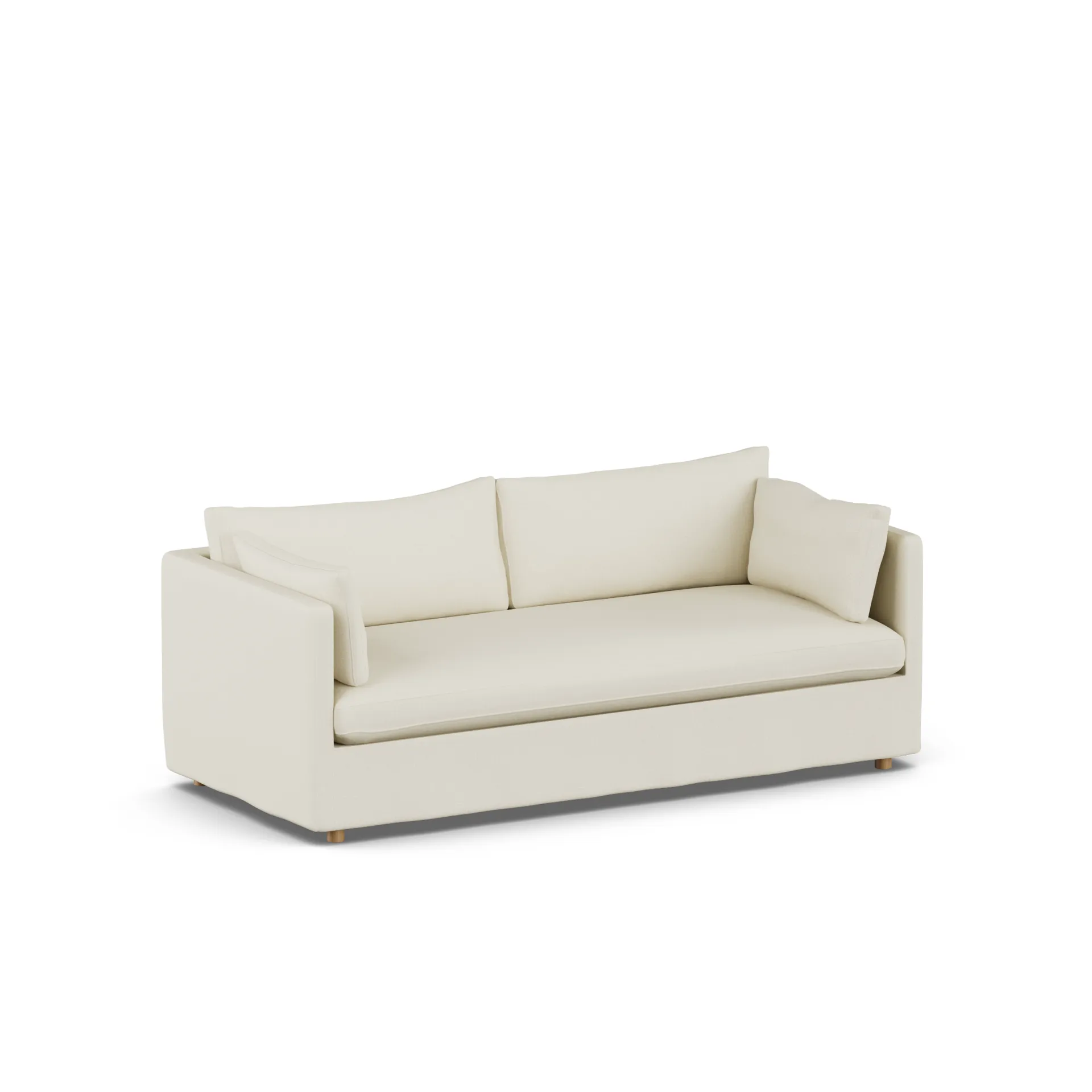Linnevik sofa, Oslo Nature 1540-white-oiled oak, 3-seater, with skirt 1898