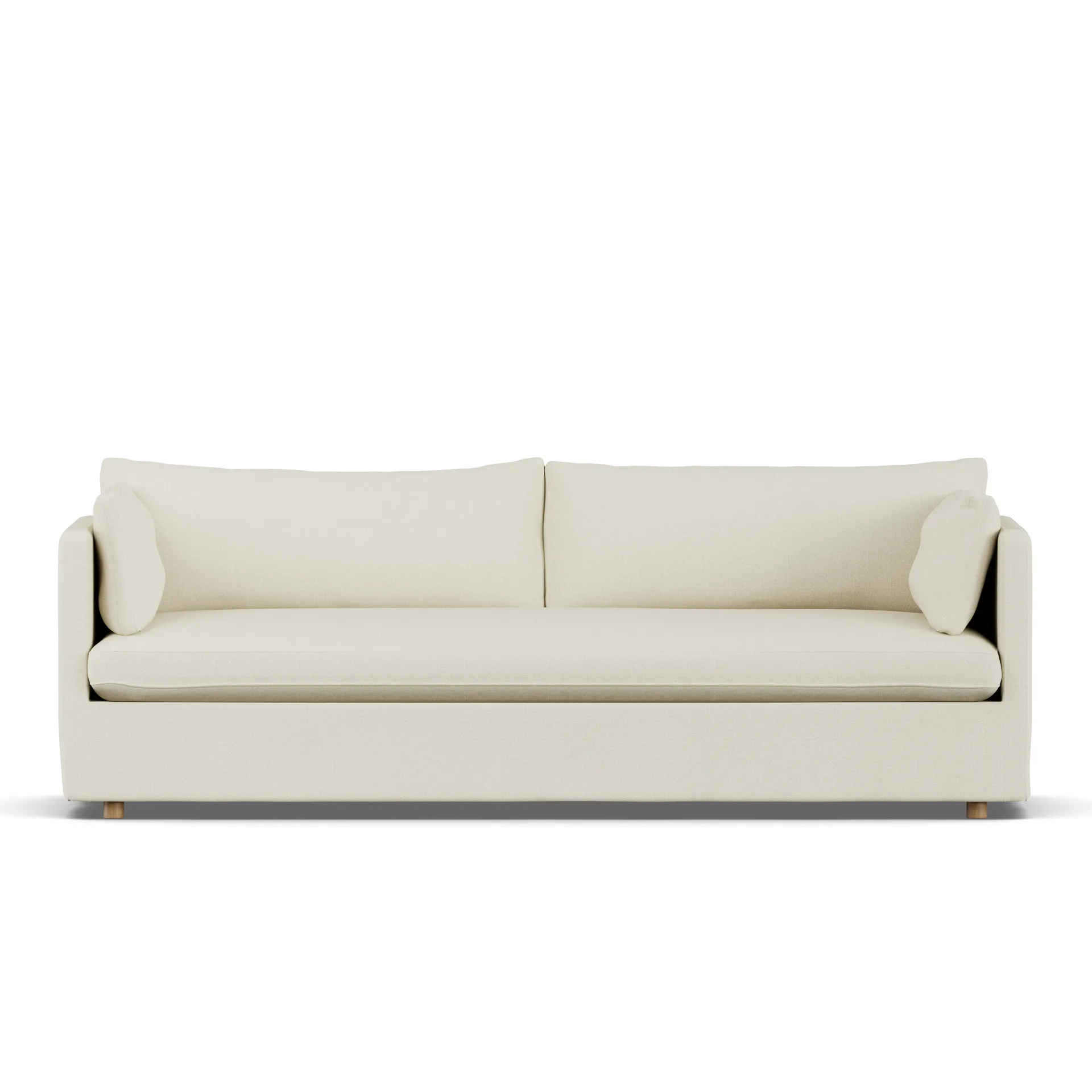 Linnevik sofa, Oslo Nature 1540-white-oiled oak, 4-seater, with skirt 1898