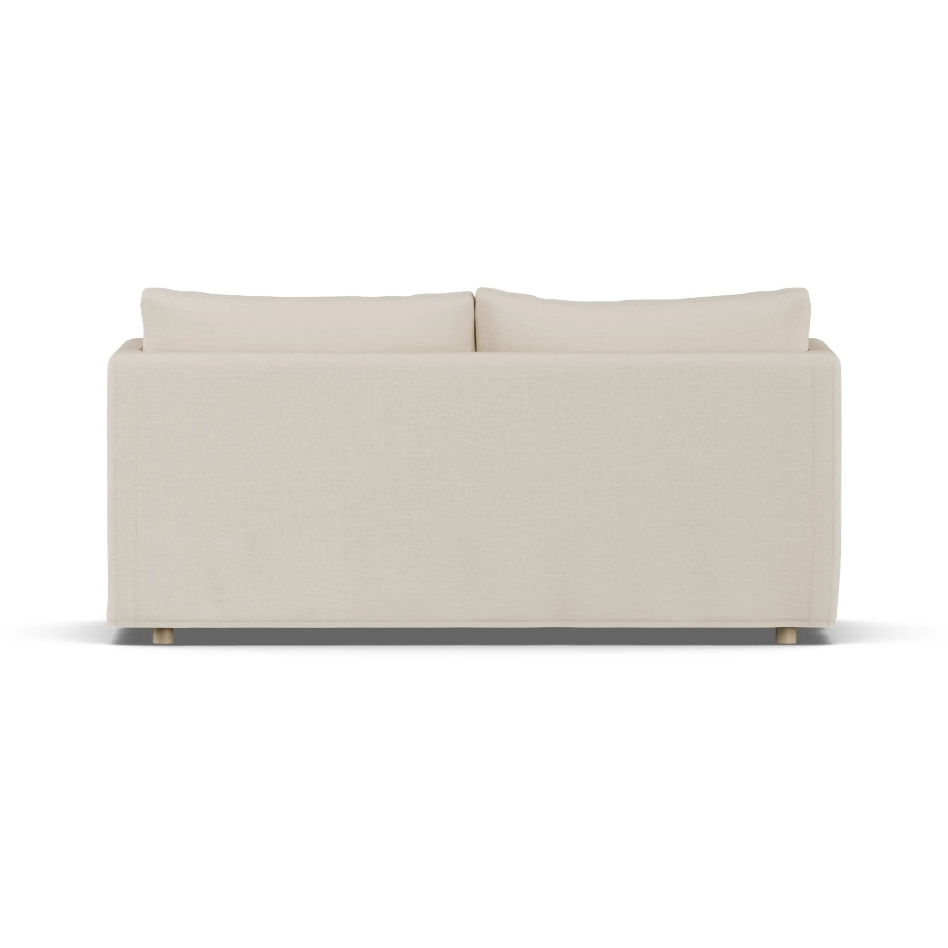 Linnevik sofa, Same Beige 6670-white-oiled oak, 2-seater, with skirt 1898