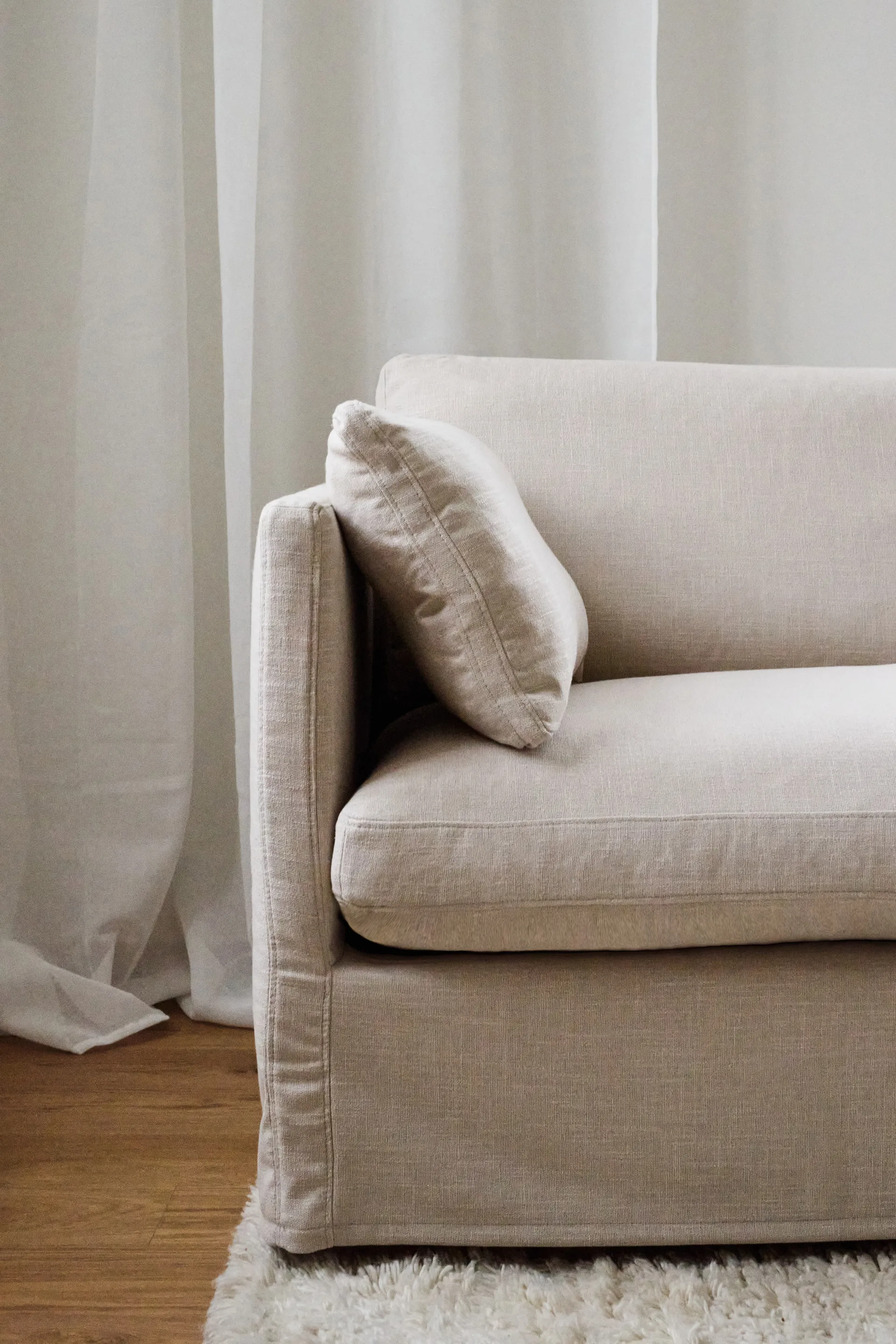 Linnevik sofa, Same Beige 6670-white-oiled oak, 4-seater 1898