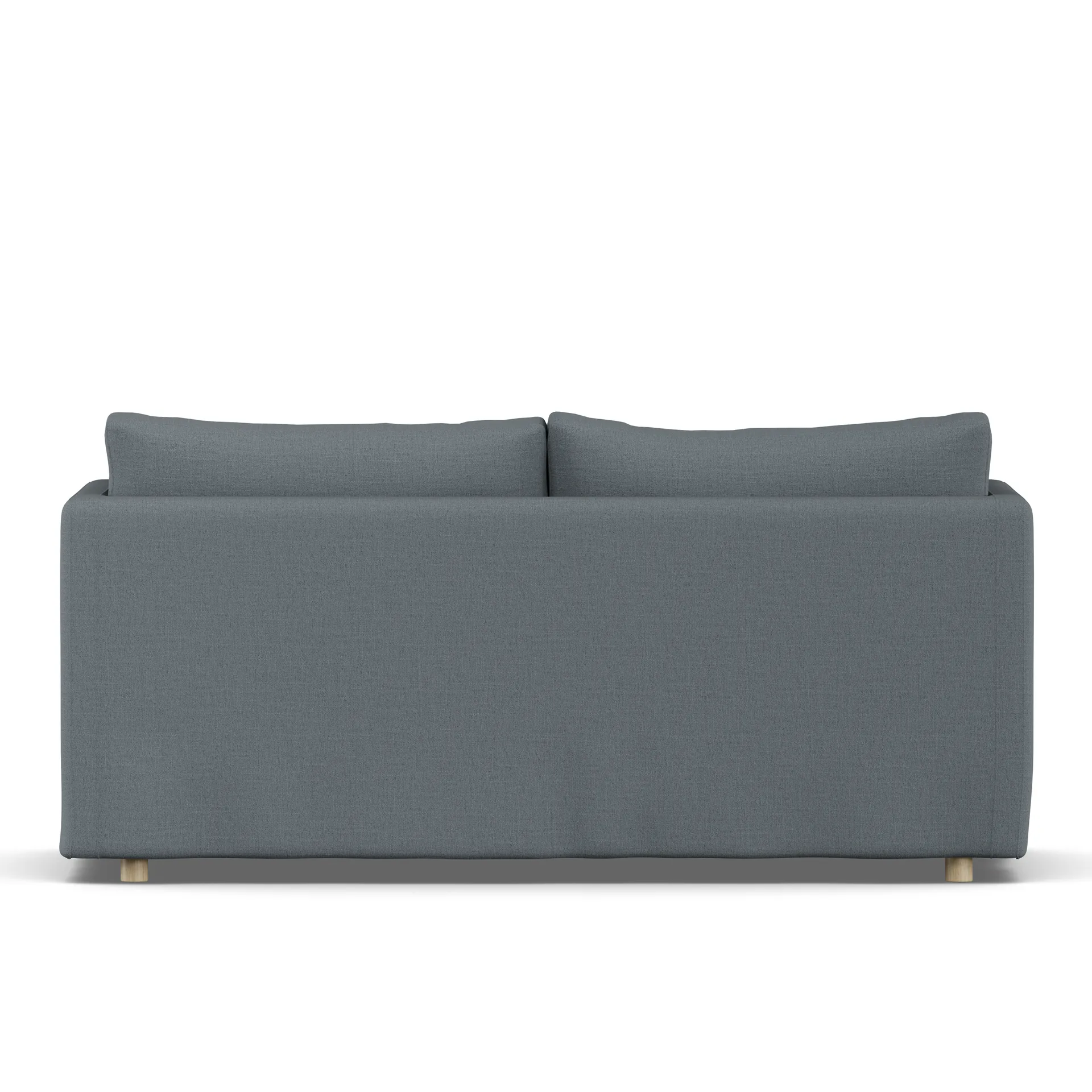 Linnevik sofa, Same Blue 6678-white-oiled oak, 2-seater, with skirt 1898