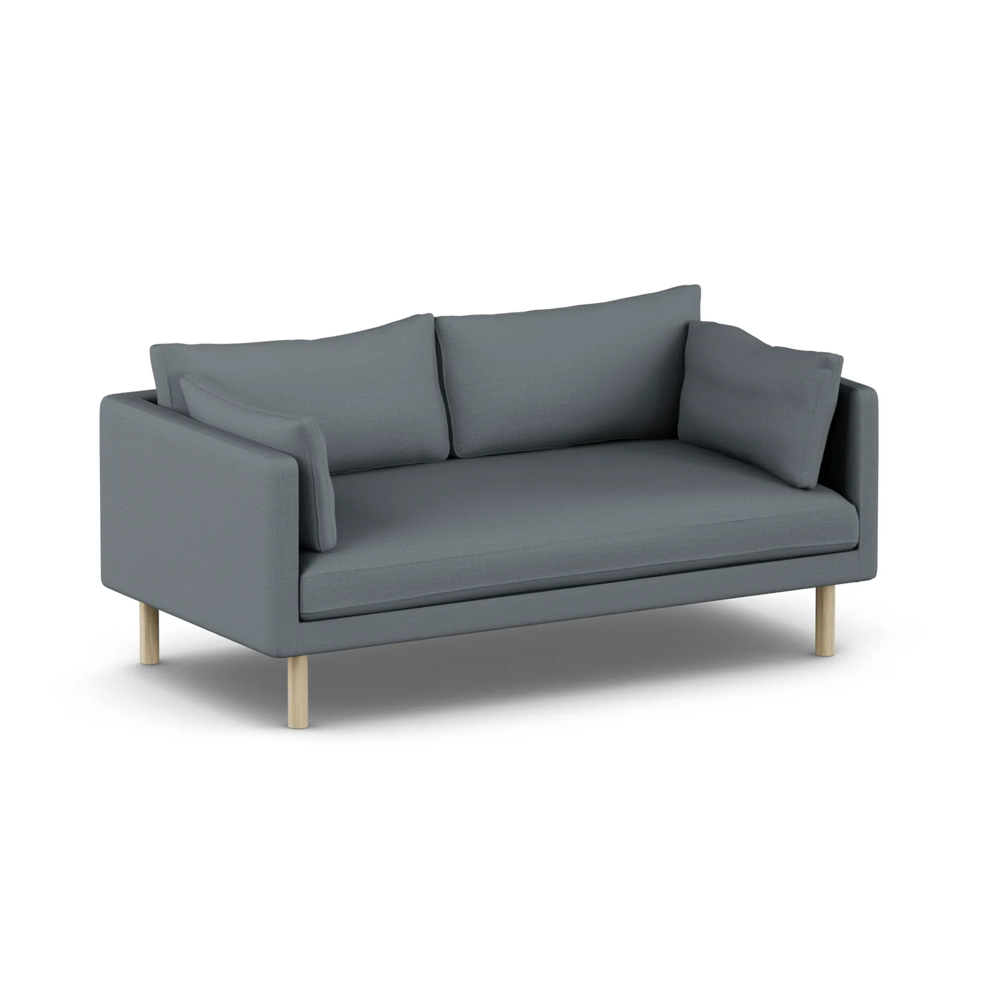 Linnevik sofa, Same Blue 6678-white-oiled oak, 2-seater, without skirt 1898