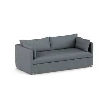 Linnevik sofa - Same Blue 6678-white-oiled oak, 3-seater, with skirt - 1898