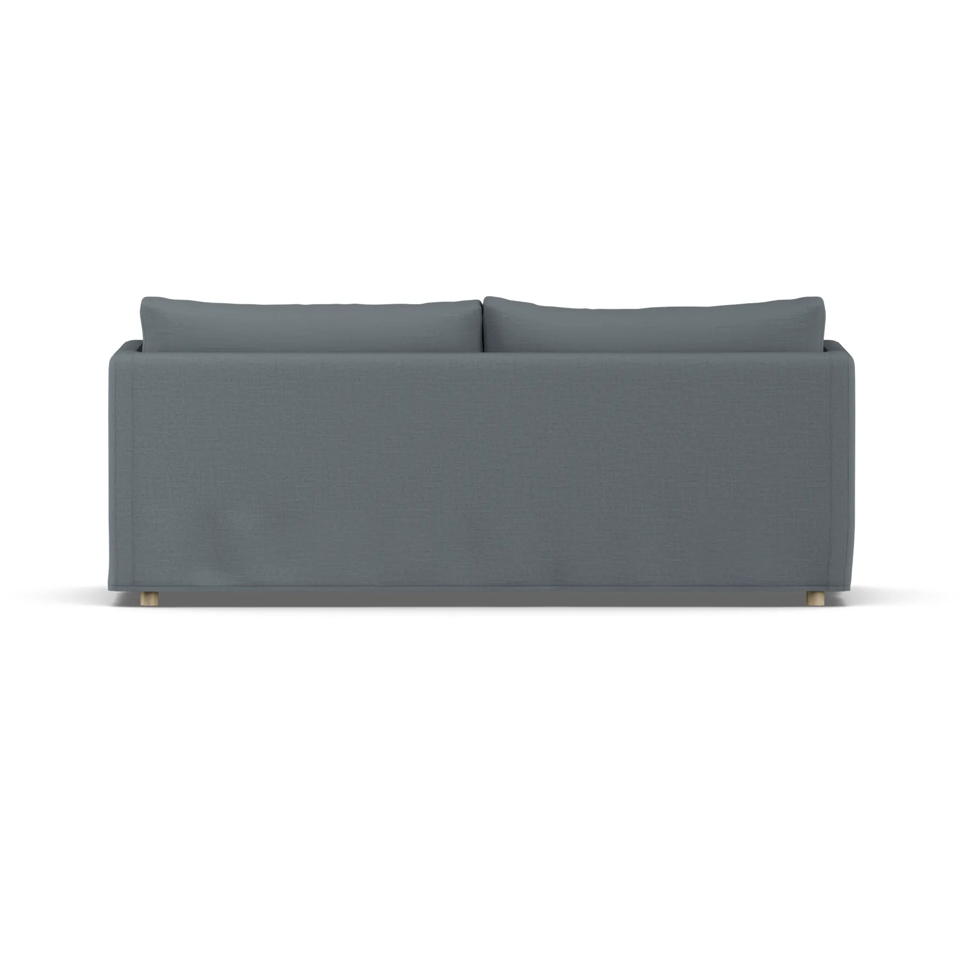 Linnevik sofa, Same Blue 6678-white-oiled oak, 3-seater, with skirt 1898