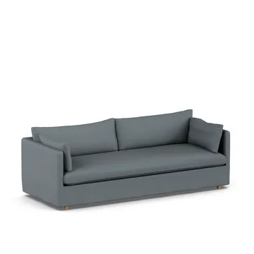 Linnevik sofa - Same Blue 6678-white-oiled oak, 4-seater, with skirt - 1898