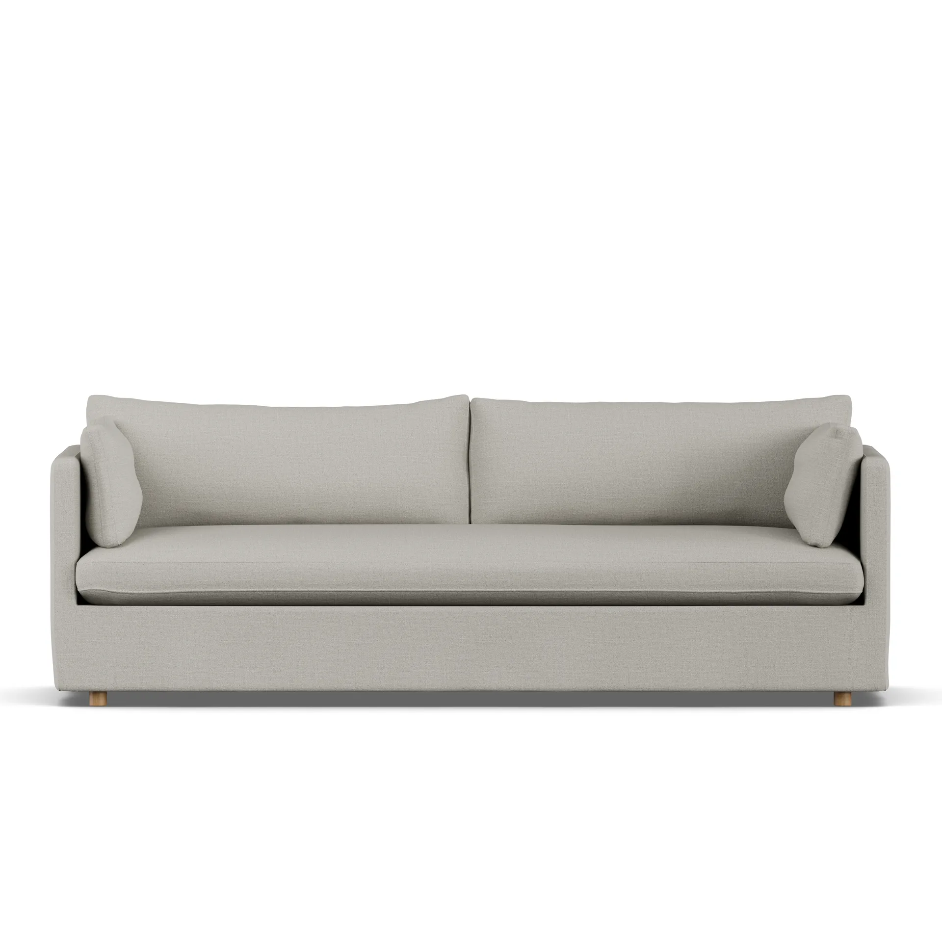 Linnevik sofa, Same Grey 6673-white-oiled oak, 4-seater, with skirt 1898