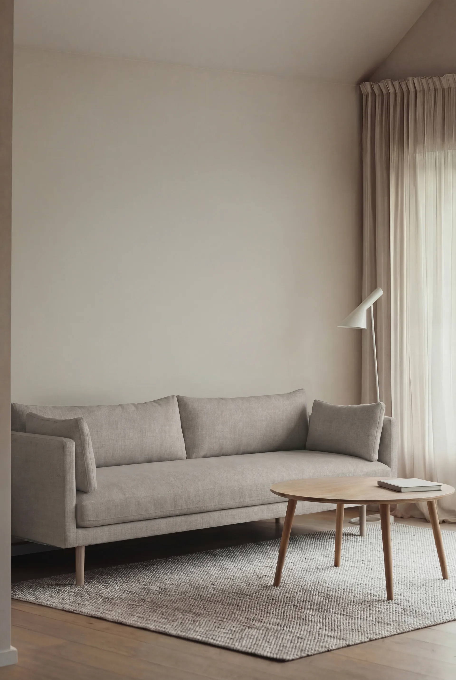 Linnevik sofa, Same Grey 6673-white-oiled oak, 4-seater 1898