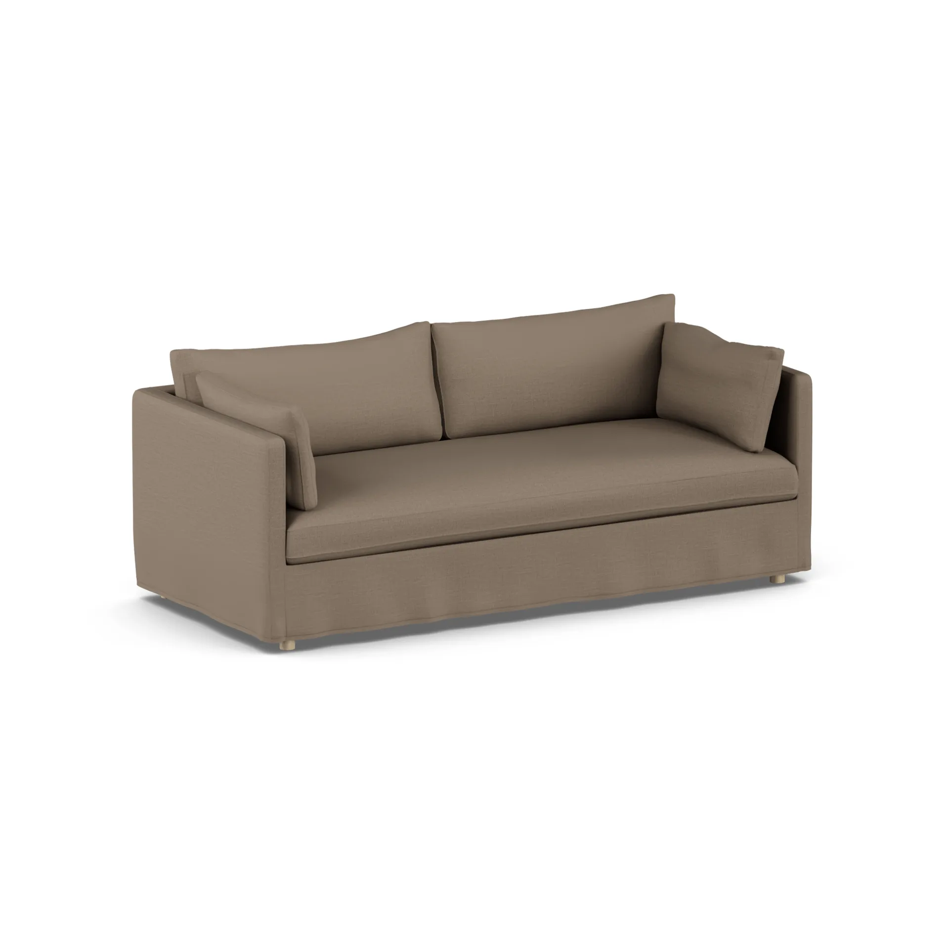 Linnevik sofa, Same Mole 6674-white-oiled oak, 3-seater, with skirt 1898