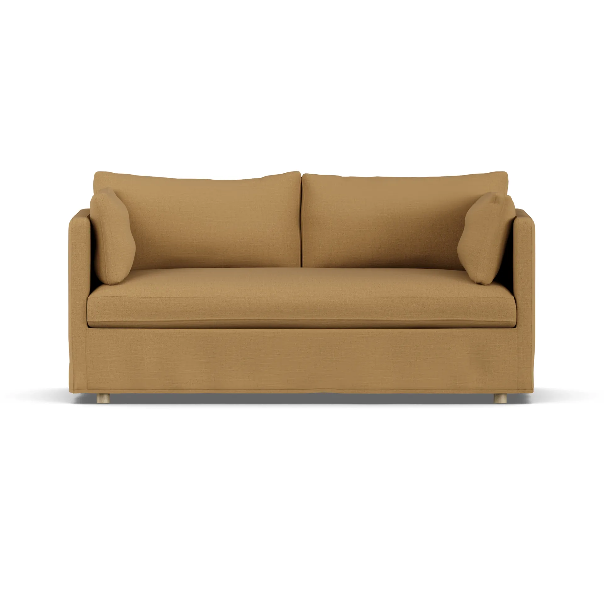 Linnevik sofa, Same Ochre 6676-white-oiled oak, 2-seater, with skirt 1898