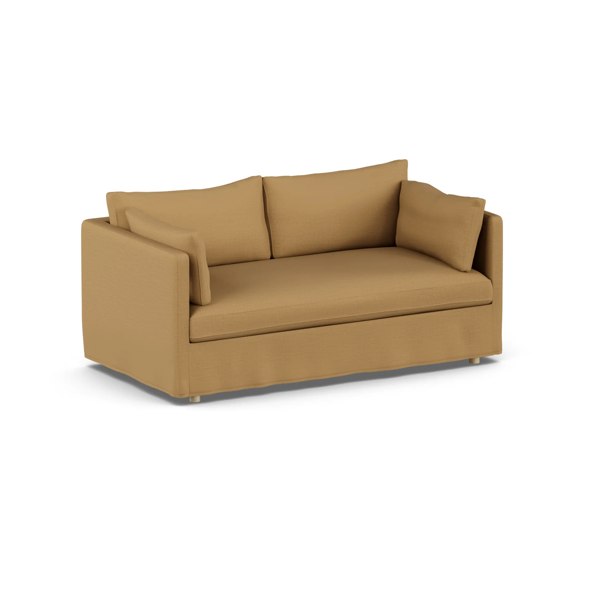 Linnevik sofa, Same Ochre 6676-white-oiled oak, 2-seater, with skirt 1898