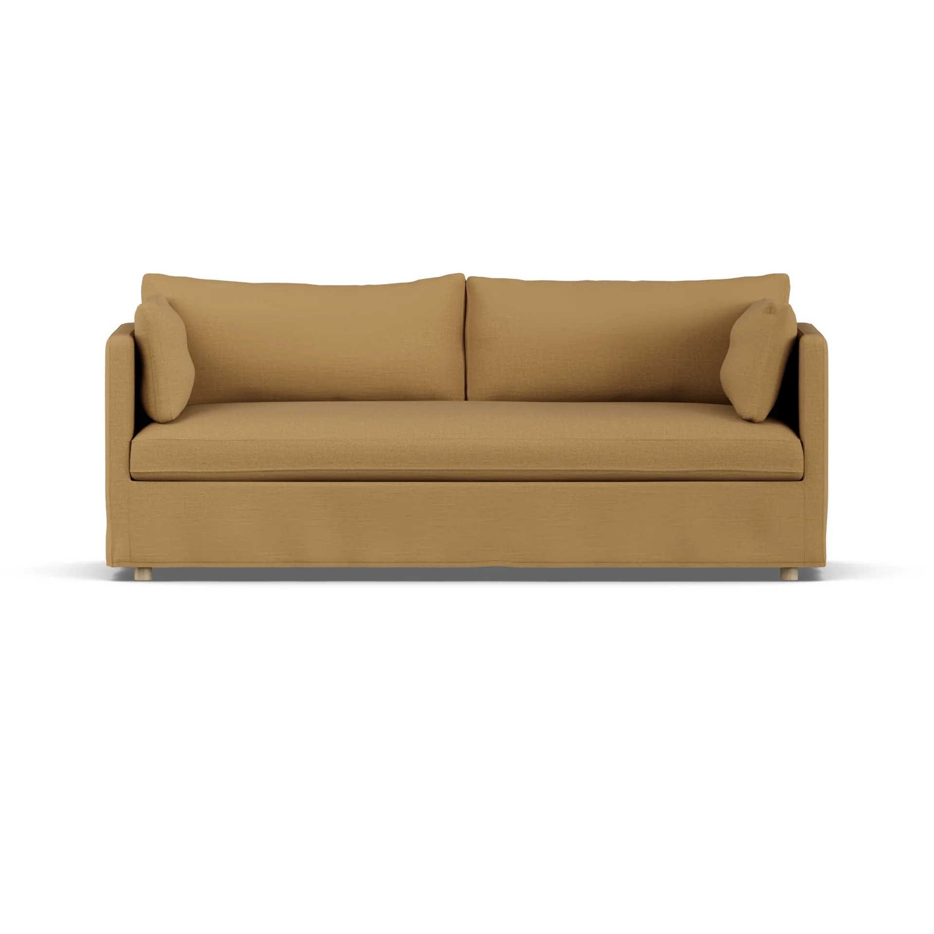 Linnevik sofa, Same Ochre 6676-white-oiled oak, 3-seater, with skirt 1898